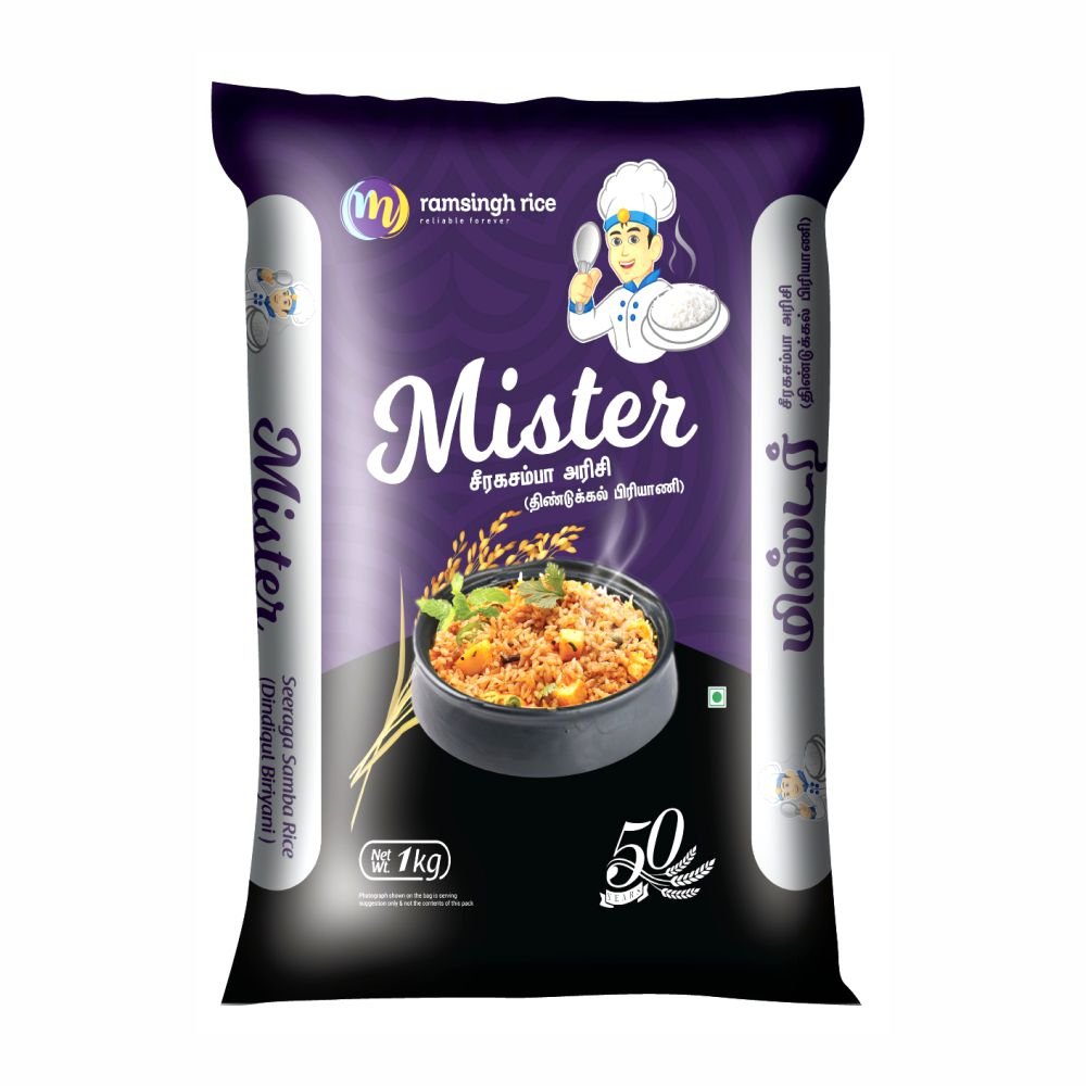 Mister Seeraga Samba Biriyani Rice 1 Kg – சீரக சம்பா பிரியாணி அரிசி 1 கிலோ